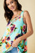Floral Print Sleeveless Crisscross Top