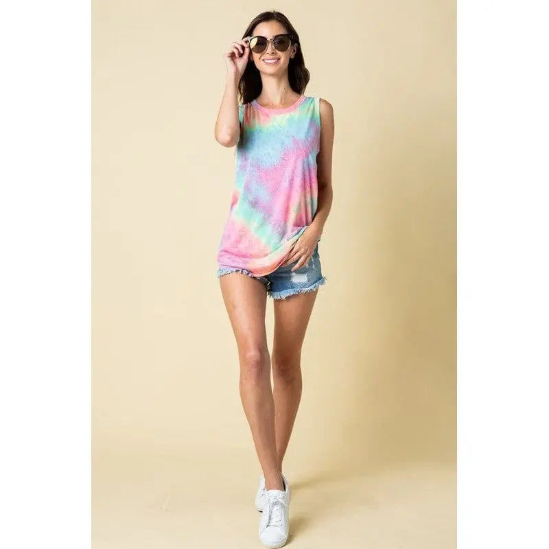 Sleeveless Multi Tie Die Top LECCE