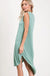 Cupro Round Neck Sleeveless Hi Low Hem Dress. LECCE