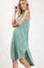 Cupro Round Neck Sleeveless Hi Low Hem Dress. LECCE