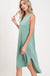 Cupro Round Neck Sleeveless Hi Low Hem Dress. LECCE