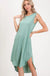 Cupro Round Neck Sleeveless Hi Low Hem Dress. LECCE