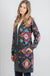 Aztec and solid open cardigan LECCE