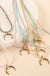 Half Moon Charm Glass Beads Short Necklace LECCE