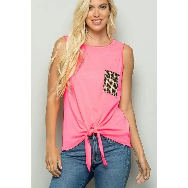Solid top with animal print LECCE
