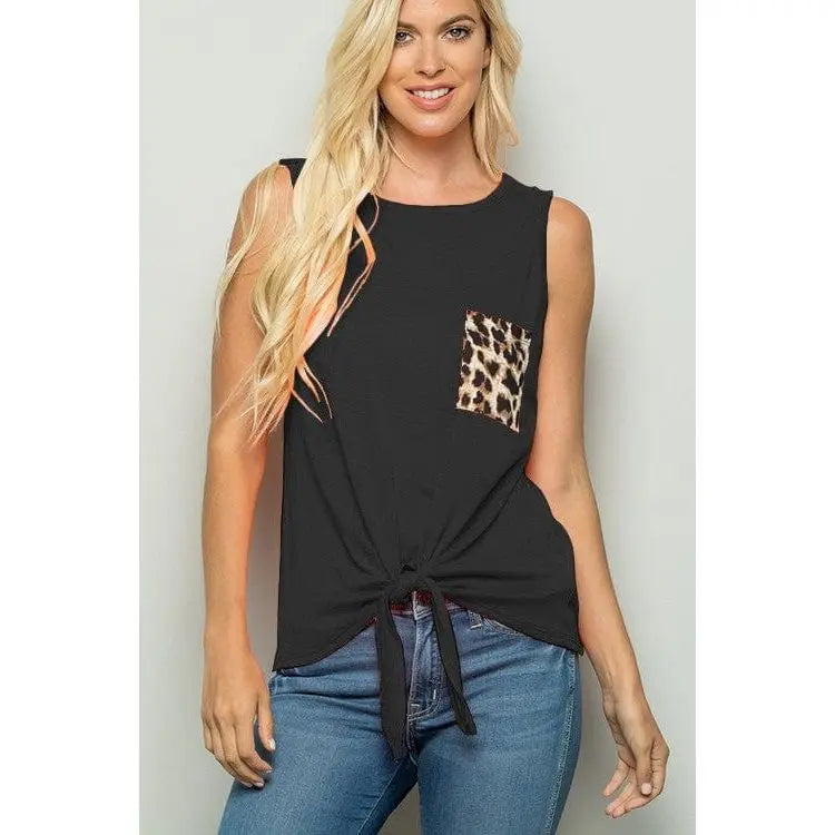 Solid top with animal print LECCE
