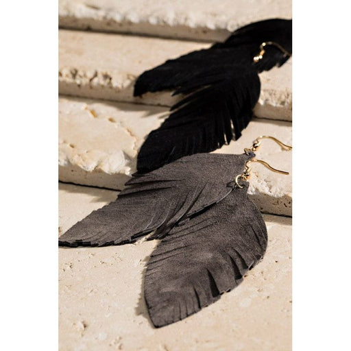 Genuine Leather Leaf Earrings