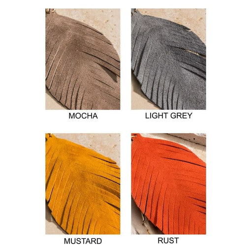 Genuine Leather Leaf Earrings