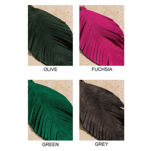 Genuine Leather Leaf Earrings