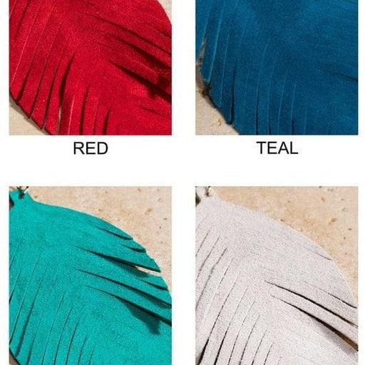 Genuine Leather Leaf Earrings