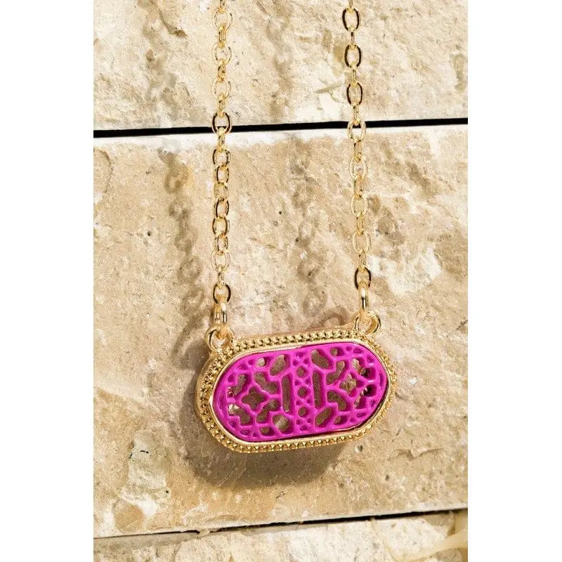 Oval filigree charm short necklace LECCE Boutique