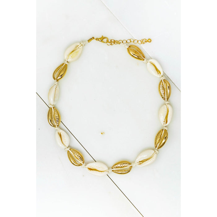 Puka and Gold Shell Anklet