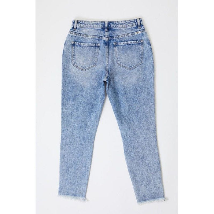 Kancan high rise distressed mom jeans