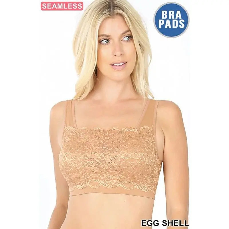 Seamless bra top with front lace cover LECCE