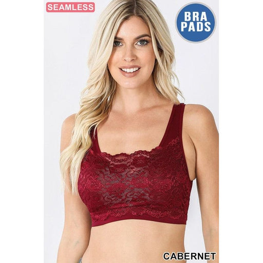 Seamless bra top with front lace cover LECCE