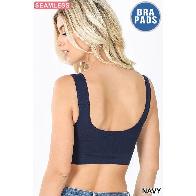 Seamless bra top with front lace cover LECCE