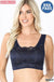 Seamless bra top with front lace cover LECCE