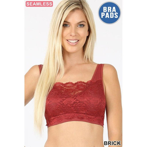 Seamless bra top with front lace cover LECCE