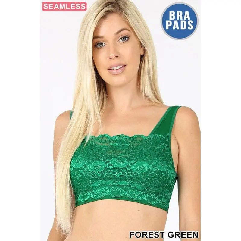 Seamless bra top with front lace cover LECCE