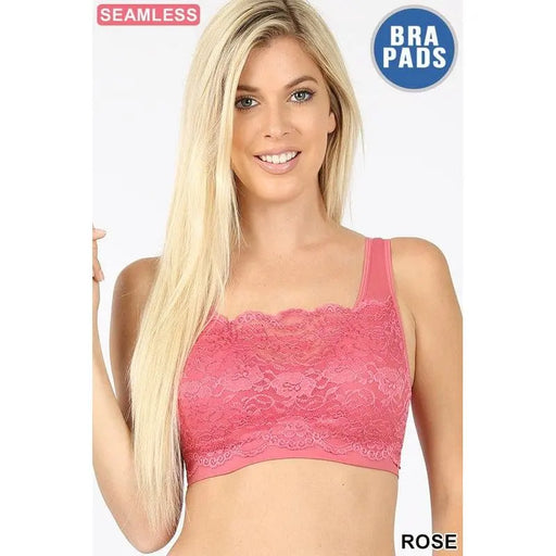 Seamless bra top with front lace cover LECCE