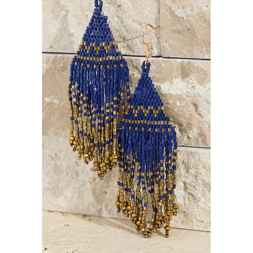 Seed Bead Tassel Earrings