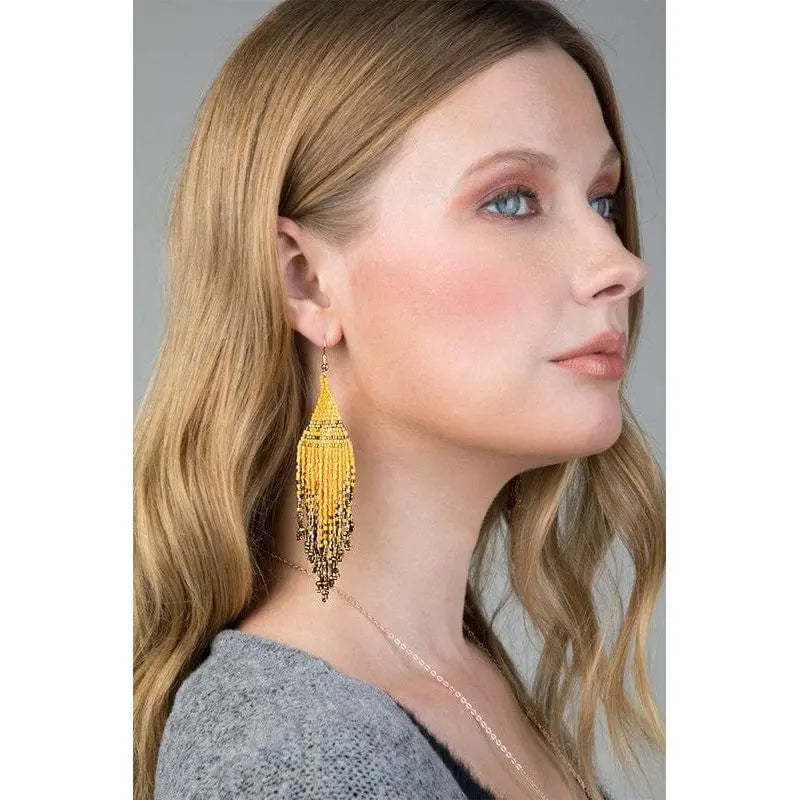 Seed Bead Tassel Earrings