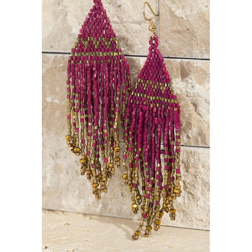 Seed Bead Tassel Earrings