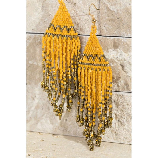 Seed Bead Tassel Earrings