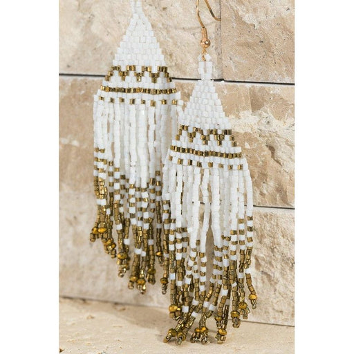 Seed Bead Tassel Earrings
