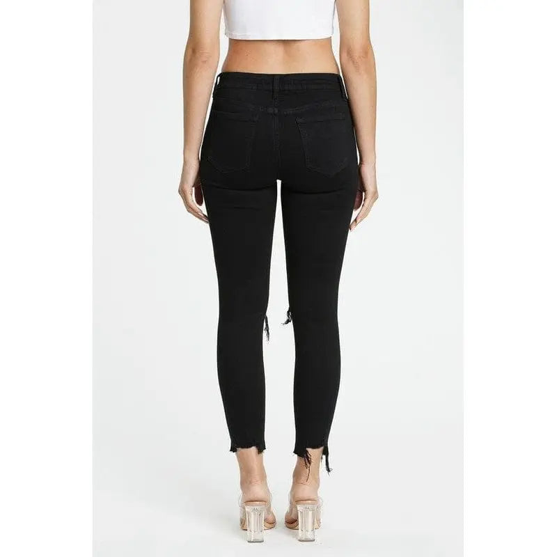 skinny crop with distressed