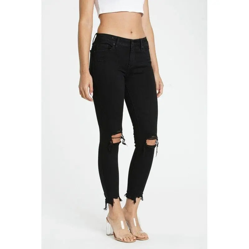 skinny crop with distressed