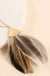 Feather Metal Pendant Long Necklace