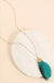 Feather Metal Pendant Long Necklace
