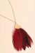 Feather Metal Pendant Long Necklace