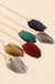 Feather Metal Pendant Long Necklace