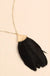 Feather Metal Pendant Long Necklace
