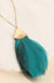 Feather Metal Pendant Long Necklace
