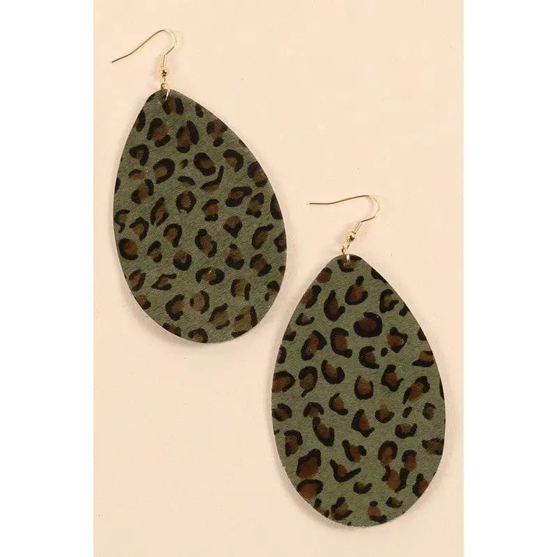 Animal Print Tear Drop Earrings