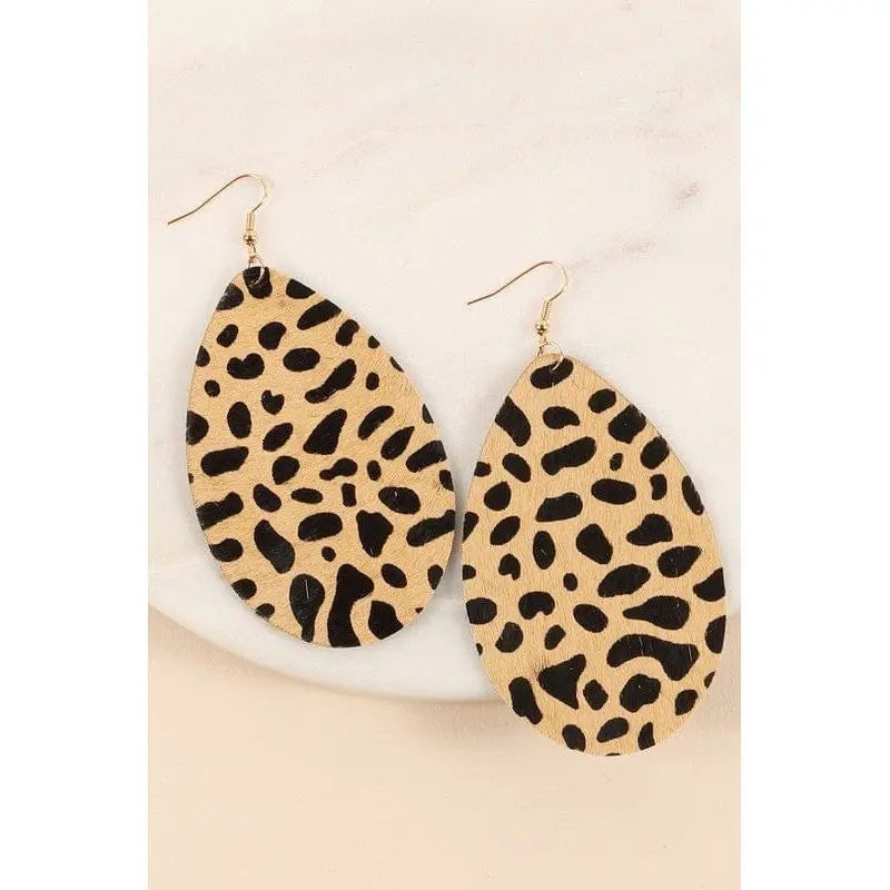 Animal Print Tear Drop Earrings LECCE