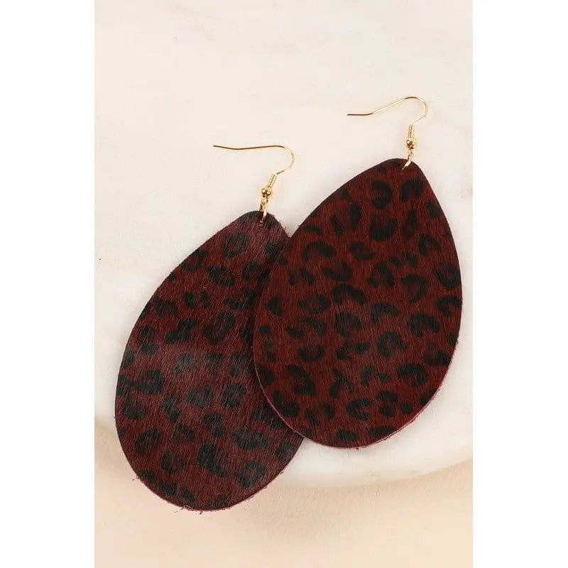 Animal Print Tear Drop Earrings LECCE