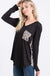 Animal leopard and solid contrast top LECCE