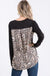 Animal leopard and solid contrast top LECCE
