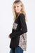 Animal leopard and solid contrast top LECCE