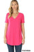 Short sleeve v-neck round hem t-shirt LECCE