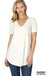 Short sleeve v-neck round hem t-shirt LECCE
