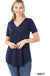 Short sleeve v-neck round hem t-shirt LECCE