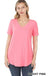 Short sleeve v-neck round hem t-shirt LECCE