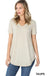 Short sleeve v-neck round hem t-shirt LECCE