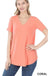 Short sleeve v-neck round hem t-shirt LECCE