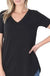Short sleeve v-neck round hem t-shirt LECCE
